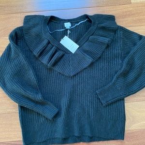 NWT Ruffle Collared Sweater